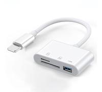 Lettore di schede SD per iPhone, lettore di schede di memoria con adattatore per fotocamera USB, Plug and Play Trail Game Viewer, supporta schede SD e TF Micro SD per iPad (senza app)