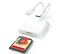 Lettore di schede SD per iPhone, lettore di schede SD 2 in 1 Lightning+USB C per iPhone 15, lettore di schede di memoria di tipo C, lettore di schede di memoria per fotocamera, lettore di schede SD