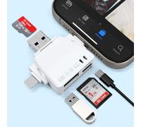 Lettore di schede SD/TF universale multiporta 7 in 1, lettore di schede SD/Micro SD, lettore di schede di memoria esterna adattatore hub USB per schede SD, adattatore multiporta per iPhone Samsung PC