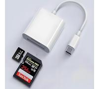 Lettore di schede SD USB C, 2 in 1, USB-C a lettore di schede SD, adattatore USB C, scheda di memoria per iPhone 15, Mac, iPad Pro Air 2020/2021, Galaxy