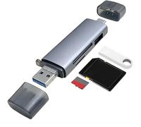 Lettore di schede SD USB C, 6 in 1 Lettore di schede USB3.0, Supporta SD, TF, SDHC, SDXC, MicroSD, MMC - Compatibile con Phone 16/15, MacBook Pro/Air, smartphone, fotocamera, ecc
