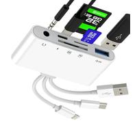 Lettore di schede SD USB C Adattatore Hub Lightning Jack a Micro SD per iPhone 17 16 15 14 13 Pro Max per Apple Cle Accessori Cavo Porta Thunderbolt OTG 3.0 Caricabatterie Multiporta Compatto per iPad