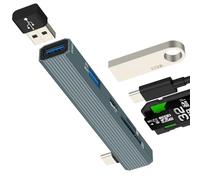 Lettore di schede SD USB C Adattatore Hub Presa a Doppio Micro SD Cavo per iPhone17 16 15 Pro Max Compatibile con Samsung S26 S25 Ultra Macbook Multi Telefono Memoria Flash Accessorio OTG 3.0 Tipo C