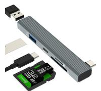 Lettore di schede SD USB C Adattatore Hub Presa a Dual Micro SD di Macbook per iPhone17 16 15 Pro Max Compatibile con Samsung S26 S25 S24 Multi Cable Porta Telefono Memoria Accessorio OTG 3.0 Tipo C