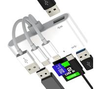 Lettore di schede SD USB C Adattatore Lightning a Micro SD per iPhone 17 16 15 14 Pro Max per Apple iPad Compatibile con Samsung S25 Compact OTG 3.0 Flash Photo TF Memoria Accessori di Ricarica