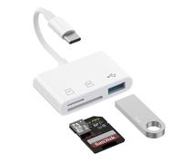 Lettore di Schede SD USB C, Adattatore Scheda da Type C a Memoria MicroSD, Lettori-Schede di Memoria, Plug and Play, Compatibile con iPhone 17/16/15 Pro Plus, Samsung S25,Xiaomi (USB C-3 in 1)