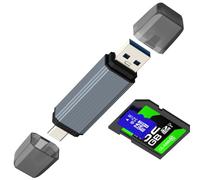 Lettore di schede SD USB Micro SD a USB C, adattatore per iPhone 17 16 15 Pro Max per iPad TF Stick compatibile con Samsung Galaxy S26 S25 Ultra per MacBook PC, memoria fotografica compatta per