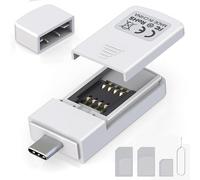Lettore di schede SIM di tipo C, adattatore nano micro standard per schede SIM con perno di espulsione per PC e laptop Windows, lettura modifica, copia, contatti, messaggi SMS, lettore adattatore nano