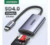 Lettore di schede UGREEN SD4.0 Adattatore per scheda di memoria da USB-C a SD MicroSD TF USB3.0 da 312 MB/s per MacBook Laptop PC iPhone15/16 Samsung