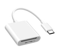 Lettore di schede universale per micro-SD / SD / TF, adattatore USB-C, bianco