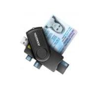 Lettore di schede USB - AXAGON - CRE-SMP2A - Compatibile SD/microSD/SIM - Colore Nero