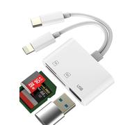 Lettore di schede USB C Lightning A SD Micro SD(3 in 1)Adattatore USB OTG 3.0 Per Apple iphone 16 15 Per ipad Compatibile Con Samsung S24 Memoria Foto Trasferimento File Esterni Android Telefono