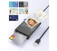Lettore di schede USB con NFC, lettore di schede a chip, lettore di schede SIM, compatibile con Mac OS X+Windows 11, per la nuova carta d'identità, carta sanitaria, carte bancarie