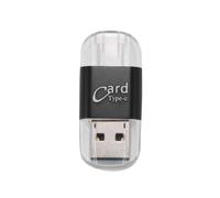 Lettore di Schede USB in Alluminio Tipo C OTG Micro-SD / TF Adattatore per Memoria Esterna Computer Portatile (Nero)