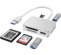 Lettore di schede XQD/SD/TF con 2 porte USB3.0, adattatore per lettore di schede di memoria con velocità fino a 5 Gbps, compatibile con Windows/Linux/Mac OS/Vista