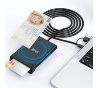 Lettore di Smart Card militare con NFC - Interfaccia doppia contatto e contactless, USB-A e USB-C, supporto CAC Card Reader per IC/ID/PIV/Carte bancarie e di credito, compatibile con Windows, Mac, Lin