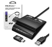 Lettore di tessere identificative con chip intelligente Qoltec SCR-0636 | Adatta