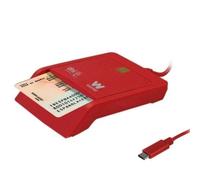 Lettore DNI Woxter PE26-199 Adattatore USB-A USB-C rosso LED Smart Card compatibile