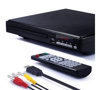 Lettore DVD 1080P Upscaling per TV con HDMI e USB, compatibile con tutti i codici regionali, lettore CD portatile compatto con telecomando e cavi inclusi (non per Bluray)