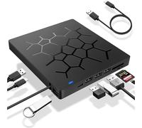Lettore DVD/CD/DVD-RW esterno USB 3.0 tipo C 7 in 1, unità ottica multifunzione for laptop, PC e desktop