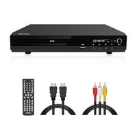 Lettore DVD con Uscita SCART, Modello-170 Lettore DVDs Multiregionale HD 1080P per Casa | Riproduttore CD DVD con Ingresso USB | Presa per Microfono | Cavo HDMI e RCA Inclusi (Guscio Metallico, Nero)