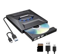 Lettore DVD Esterno CD USB 3.0 USB C Masterizzatore Portatile | 3 Porte USB e lettore SD TF, PC laptop compatibile con Mac Windows Linux, unità ottica per leggere e scrivere CD DVD