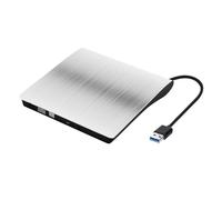 Lettore DVD Esterno Registratore Di Trasferimento Dati Ad Alta Velocità Masterizzazione Unità Scrittura Sottile USB 3.0 For PC Laptop Desktop IMac Qualità Dell'immagine Chiara Audio Stabile(Silver)