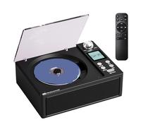 Lettore DVD, Lettore CD portatile retrò con stereo Bluetooth - Altoparlante integrato Radio FM Scheda USB/TF(Noir)