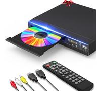 Lettore DVD, lettore DVD HDMI Region Free per Smart TV, upscaling 1080P, ingresso USB, cavo di uscita HDMI/RCA incluso, memoria breakpoint, PAL/NTSC integrato, lettori CD per la casa
