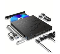 Lettore DVD, Lettore DVD portatile USB 3.0 7 in 1, unità disco esterna ottica compatibile con laptop