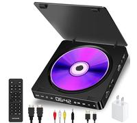 Lettore DVD, lettori DVD per TV, lettore DVD compatto senza regioni, jack microfono, supporta la riproduzione USB, lettori DVD NTSC/PAL con cavi HDMI e RCA