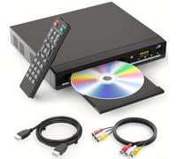 Lettore DVD multiformato per Smart TV, risoluzione 1080p, senza regione, include e per cavi RCA, USB per la riproduzione multimediale