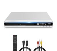Lettore DVD Multiregione con HDMI per TV | JOVELL Riproduttore CD MP3 con Ingresso USB | Include Telecomando e Cavi HDMI/RCA | Perfetto per Film Familiari, Riproduce Tutte le Regioni (Bianco)