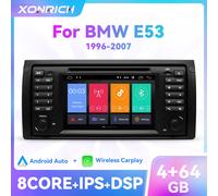 Lettore DVD per auto Android 14 2 Din per BMW Serie 5 E39 X5 E53 Audio GPS Stereo Navigazione RDS Wifi DSP IPS DAB + Carplay