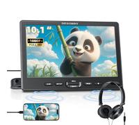 Lettore DVD per auto da 10,1" con disco di tipo suction, DESOBRY 1080P Portable DVD Player for Car with Headphones, Mounting Brackets, Support HDMI Input, AV in/out, Region Free, Carico Memory