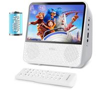 Lettore DVD Portatile Bluetooth, 4000mAh Ricaricabile Lettore DVD Region Free per Auto con altoparlanti Integrati Doppi, Compatibile CD/Bluetooth/USB/RCA/Jack Cuffie, Lettore CD Bambini con Funzi