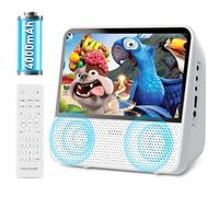 Lettore DVD portatile con batteria ricaricabile da 4000 mAh, lettore DVD senza regione con doppio altoparlante incorporato, supporta CD/DVD/Bluetooth/USB/MP3/AV/telecomando/Timer (bianco)