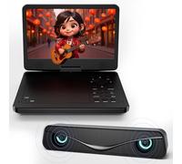 Lettore DVD portatile da 12,5 pollici con soundbar e display HD IPS da 10,1 pollici per bambini e adulti, lettore DVD per auto con supporto per poggiatesta, controllo