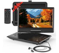 Lettore DVD portatile da 13,5 pollici per bambini e auto con schermo da 11,6 pollici e cuffie, 4-6 ore di autonomia, lettore DVD con supporto poggiatesta, telecomando, doppio altoparlante, regione