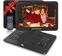 Lettore DVD portatile da 16 pollici, batteria ricaricabile da 6 ore, schermo girevole da 14,1 pollici con supporto per poggiatesta auto, lettore DVD per auto, supporto CD/DVD/SD Card/USB, telecomando