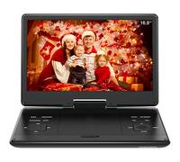 Lettore DVD portatile da 17,9 pollici con grande schermo HD da 14,1", altoparlante ad alto volume, con borsa per il trasporto extra.