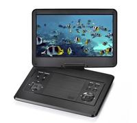 Lettore DVD portatile da 17,9 pollici con schermo girevole da 14,1", batteria da 6 ore, supporto per poggiatesta auto, DVD portatile supporta tutti i dischi regionali/scheda SD/USB/Sync TV, nero