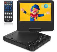 Lettore DVD portatile da 9,5 pollici con Bluetooth, supporto video 1080p, formati MP4, schermo HD girevole da 7,5 pollici, 5 ore di lavoro, lettore DVD per auto