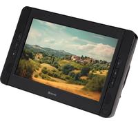 Lettore DVD portatile Denver MTW-1098 - Doppio schermo da 10", per auto e in viaggio, con telecomando, lettore di schede USB/SD e adattatori per auto