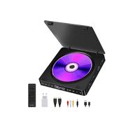 Lettore DVD portatile, HD 1080P, HDMI, USB, touchscreen, telecomando, 15,1 x 15,1 x 2,85 cm, nero