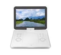 Lettore DVD portatile, HD Schermata di riproduzione DVD CD Giocatori Super Slim Gioco Batteria inserita Thuis Draagbare Bewegende 3D Disc Video Machine Luidspreker TV alta risoluzione(White)