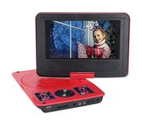 Lettore DVD Portatile, Lettore DVD con Schermo HD da 6,8 Pollici, Supporto Lettore DVD Mobile Girevole a 270 Gradi, Disco U/cassetta SD/MMC, con Telecomando, per Auto/bambini/casa/viaggi(EU-rosso)