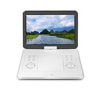 Lettore DVD portatile, Schermo girevole HD Lettore CD DVD Gioco super sottile Batteria incorporata Home Portable Moving 3D Disc Video Machine Altoparlante TV(White)