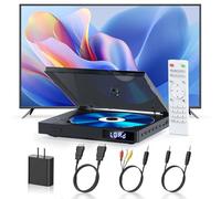 Lettore DVD Super Slim, lettore DVD compatto per TV, lettore DVD con altoparlante HiFi integrato, uscita USB, porta AUX da 3,5 mm, PAL/NTSC integrato