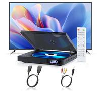 Lettore DVD Super Slim, Lettore DVD Compatto per TV, Player con Altoparlante HiFi Integrato, Uscita USB, Porta AUX da 3,5mm, PAL/NTSC Integrato